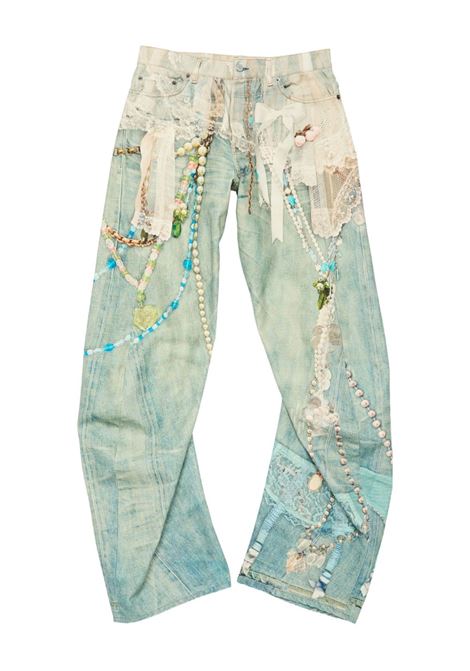 jeans loose fit 2006 donna bianco e verde ACNE STUDIOS | AK0981AET